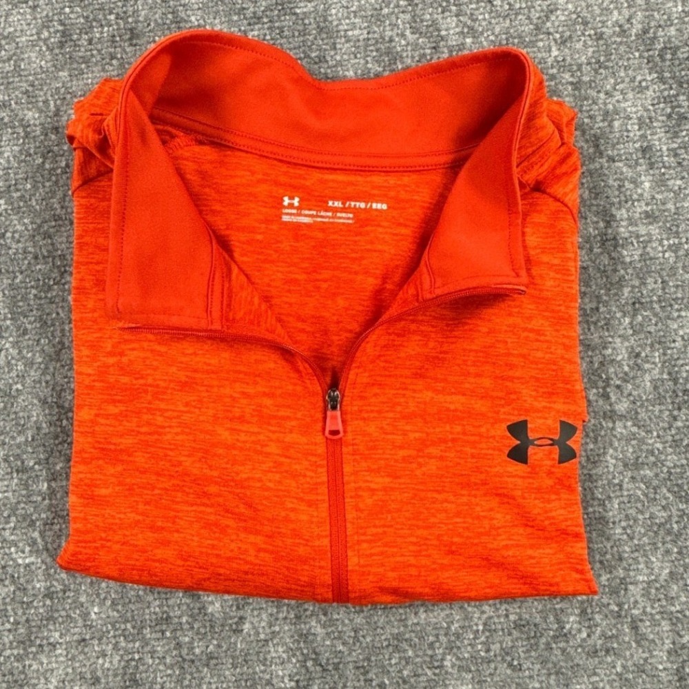 Under Armour Mens XXL Orange Heather Tech 2.0 1/2 Zip Pullover Shirt 1328495-820
